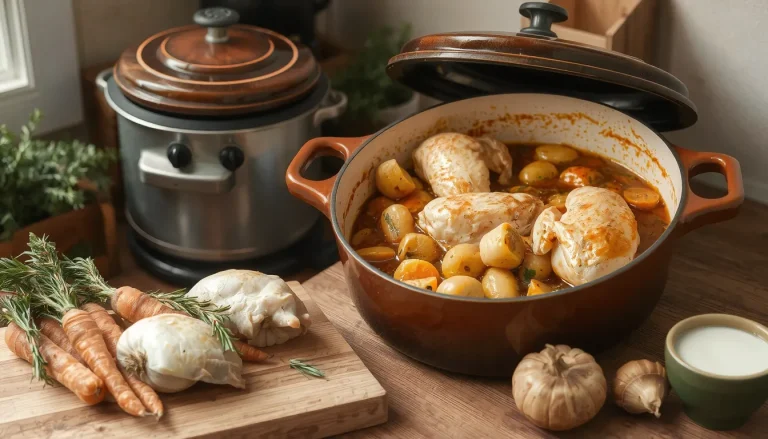 Recette de cuisse de poulet en sauce en cocotte : la méthode tendre et savoureuse à la maison