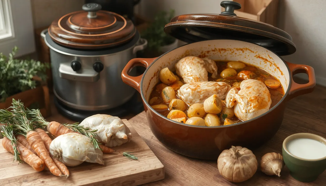 recette de cuisse de poulet en sauce en cocotte